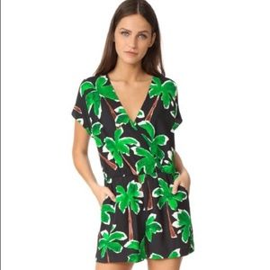 Cooper & Ella Palm Tree Shorts Romper size S